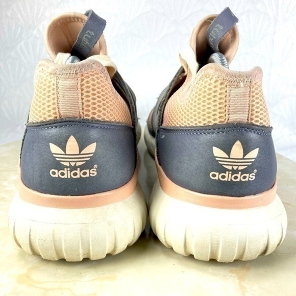Adidas Tubular Radial Light Orange/Gray Suede Knit Athletic Shoes (size 11) - Picture 8 of 10